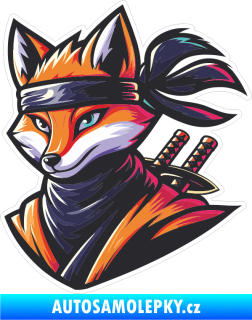 Samolepka Barevná liška 010 levá ninja bojovník