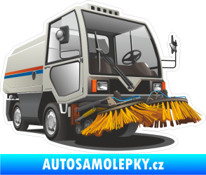 Samolepka Barevná multikára 003 pravá čištění chodníků