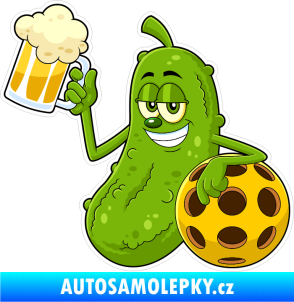 Samolepka Barevná okurka 001 levá s pivem
