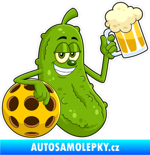 Samolepka Barevná okurka 001 pravá s pivem