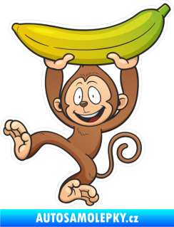 Samolepka Barevná opice 010 levá s banánem