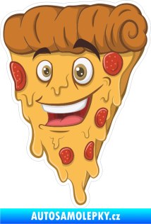 Samolepka Barevná pizza 001 levá sýrová