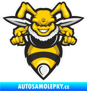 Samolepka Barevná rozzuřená vosa 002