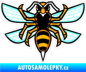 Samolepka Barevná rozzuřená vosa 004