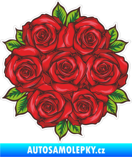 Samolepka Barevná růže 002 kytice