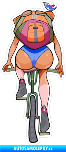 Samolepka Barevná sexy cyklistka 002 pravá