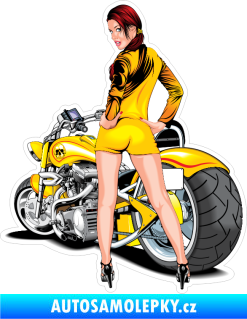 Samolepka Barevná sexy holka 004 levá s motorkou