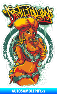Samolepka Barevná sexy holka 012 Dirty Lollipop lízátko