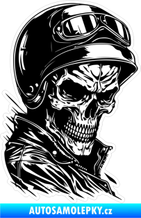 Samolepka Barevná smrtka 017 pravá černobílá motorkář