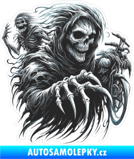 Samolepka Barevná smrtka 037 pravá černobílá drápy