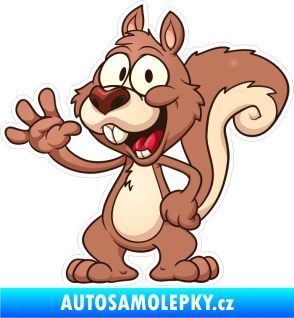 Samolepka Barevná veverka 002 levá mává