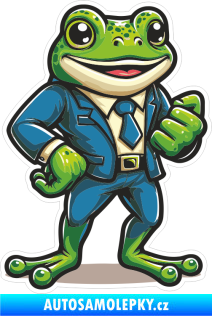 Samolepka Barevná žába 020 pravá gentleman v obleku
