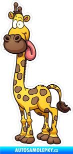 Samolepka Barevná žirafa 005 levá s vyplazeným jazykem