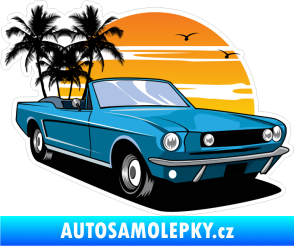 Samolepka Barevné auto 012 pravá kabriolet u moře