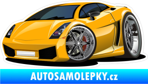 Samolepka Barevné auto 031 levá karikatura Lamborghini Huracan