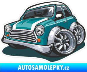 Samolepka Barevné auto 032 levá karikatura MINI Cooper