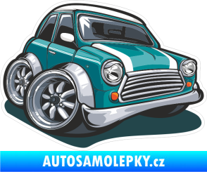 Samolepka Barevné auto 032 pravá karikatura MINI Cooper