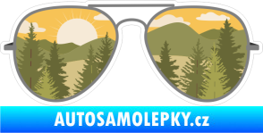 Samolepka Barevné brýle 001 levá turistika na horách