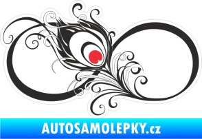 Samolepka Barevné infinity 001 levá paví pírko