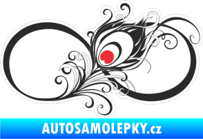 Samolepka Barevné infinity 001 pravá paví pírko