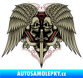 Samolepka Barevné lebky 002 s mečem