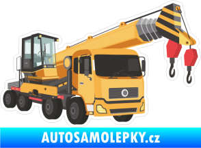 Samolepka Barevné nákladní auto 012 pravá stavební jeřáb