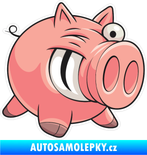 Samolepka Barevné prase 003 pravá mrkající