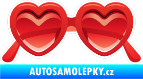 Samolepka Barevné zamilované brýle srdíčka