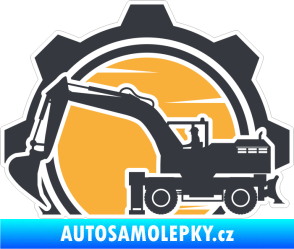 Samolepka Barevný bagr 006 levá zemní práce