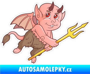 Samolepka Barevný čertík 010 pravá s vidlemi
