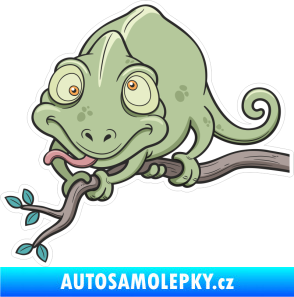 Samolepka Barevný chameleon 005 levá na větvi