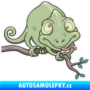 Samolepka Barevný chameleon 005 pravá na větvi