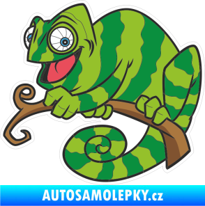 Samolepka Barevný chameleon 009 levá na větvi