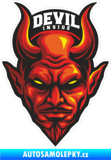 Samolepka Barevný ďábel 014 nápis Devil inside