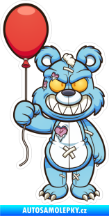 Samolepka Barevný ďábelský medvídek 002 levá s balónkem