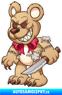 Samolepka Barevný ďábelský medvídek 004 levá s nožem
