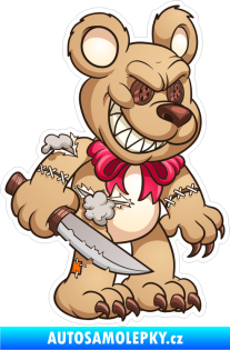 Samolepka Barevný ďábelský medvídek 004 pravá s nožem