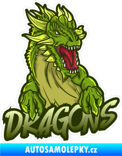 Samolepka Barevný drak 021 nápis Dragons