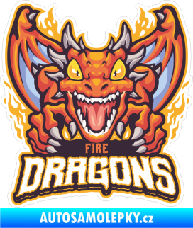 Samolepka Barevný drak 023 nápis Fire Dragons
