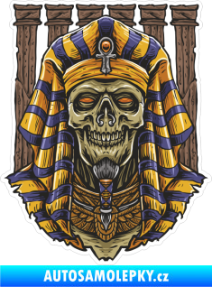 Samolepka Barevný egyptský motiv 007 lebka faraonova