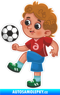 Samolepka Barevný fotbalista kluk 001 levá