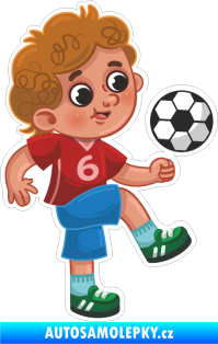 Samolepka Barevný fotbalista kluk 001 pravá