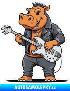 Samolepka Barevný hroch 005 levá rockový kytarista