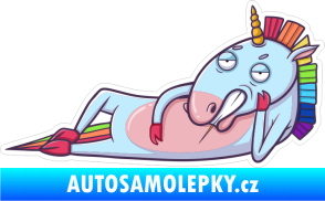 Samolepka Barevný jednorožec 004 levá lenoch líný