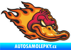 Samolepka Barevný kačer 002 pravá s plameny