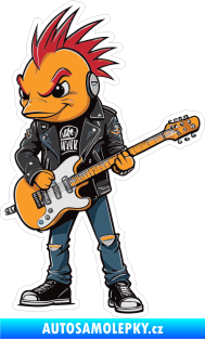 Samolepka Barevný kačer 004 levá punkový kytarista s čírem