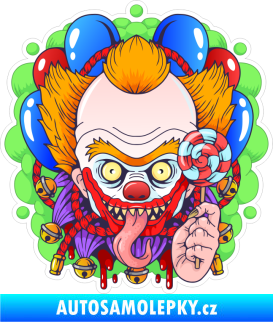 Samolepka Barevný klaun 006 pravá hororový s lízátkem