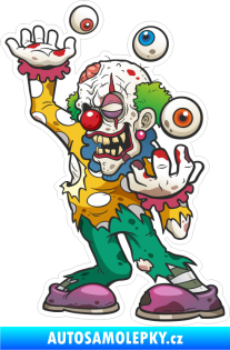 Samolepka Barevný klaun 011 levá zombík žongluje očima