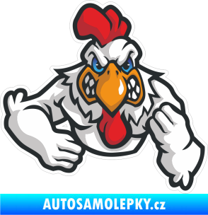 Samolepka Barevný kohout 002 pravá rozzuřený