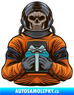 Samolepka Barevný kosmonaut 009 smrtka s dárkem